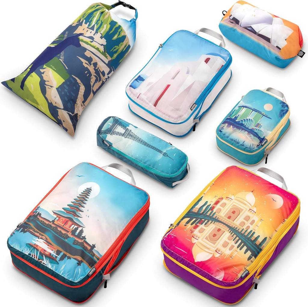 Large Compression Packing Cubes 7-Piece Set for Travel
