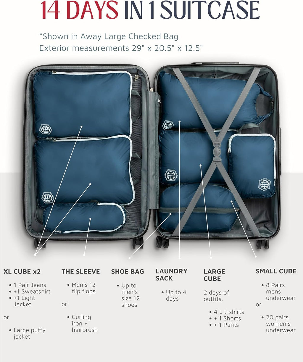 Large Compression Packing Cubes 7-Piece Set for Travel