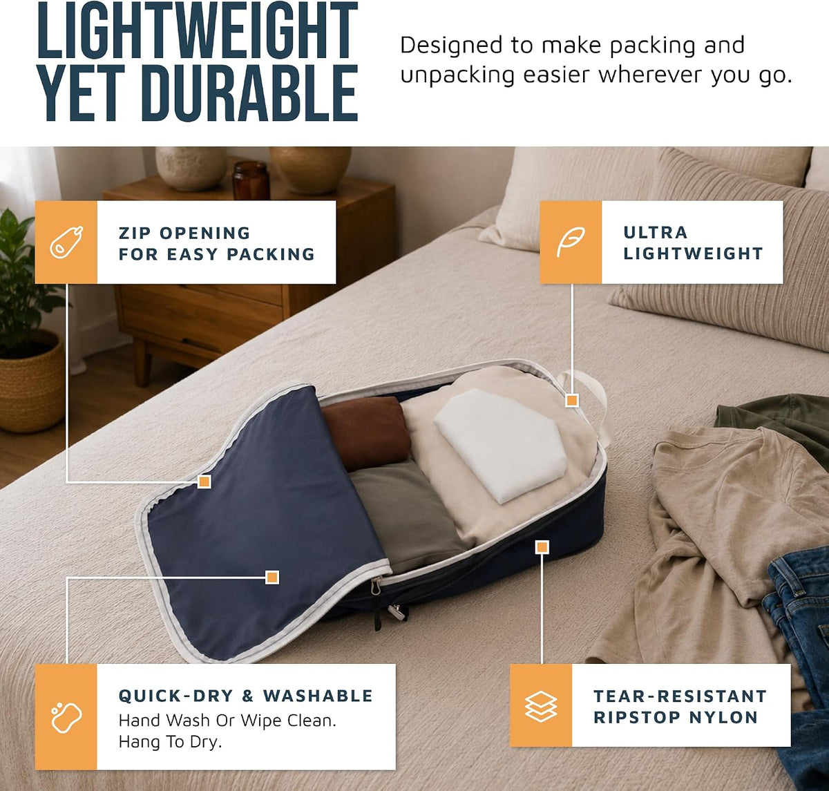 Large Compression Packing Cubes 7-Piece Set for Travel