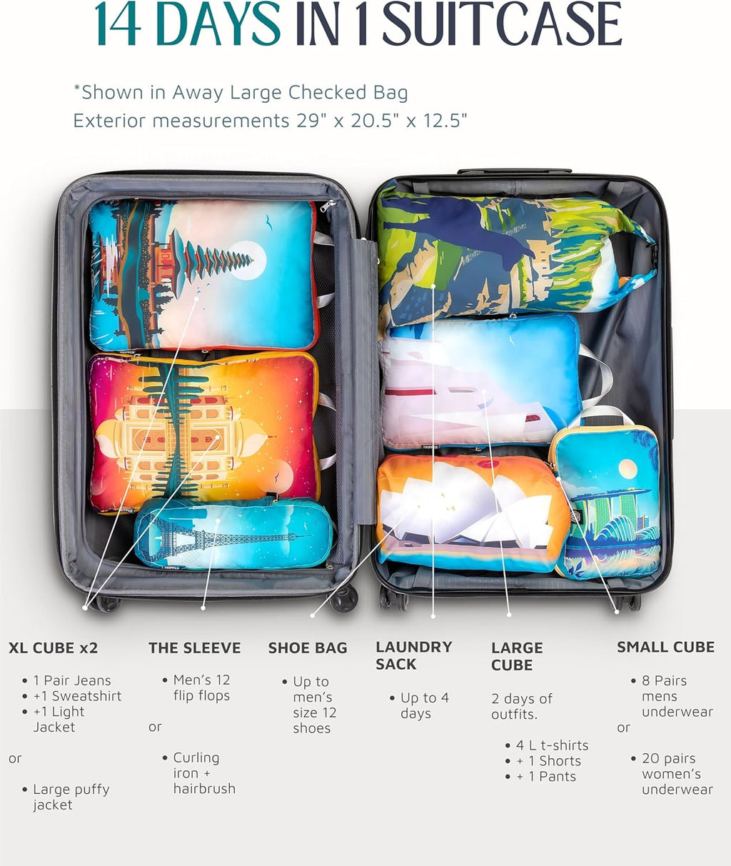 Large Compression Packing Cubes 7-Piece Set for Travel