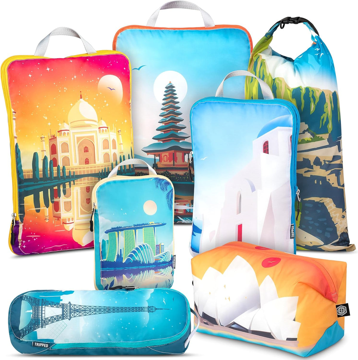 Large Compression Packing Cubes 7-Piece Set for Travel