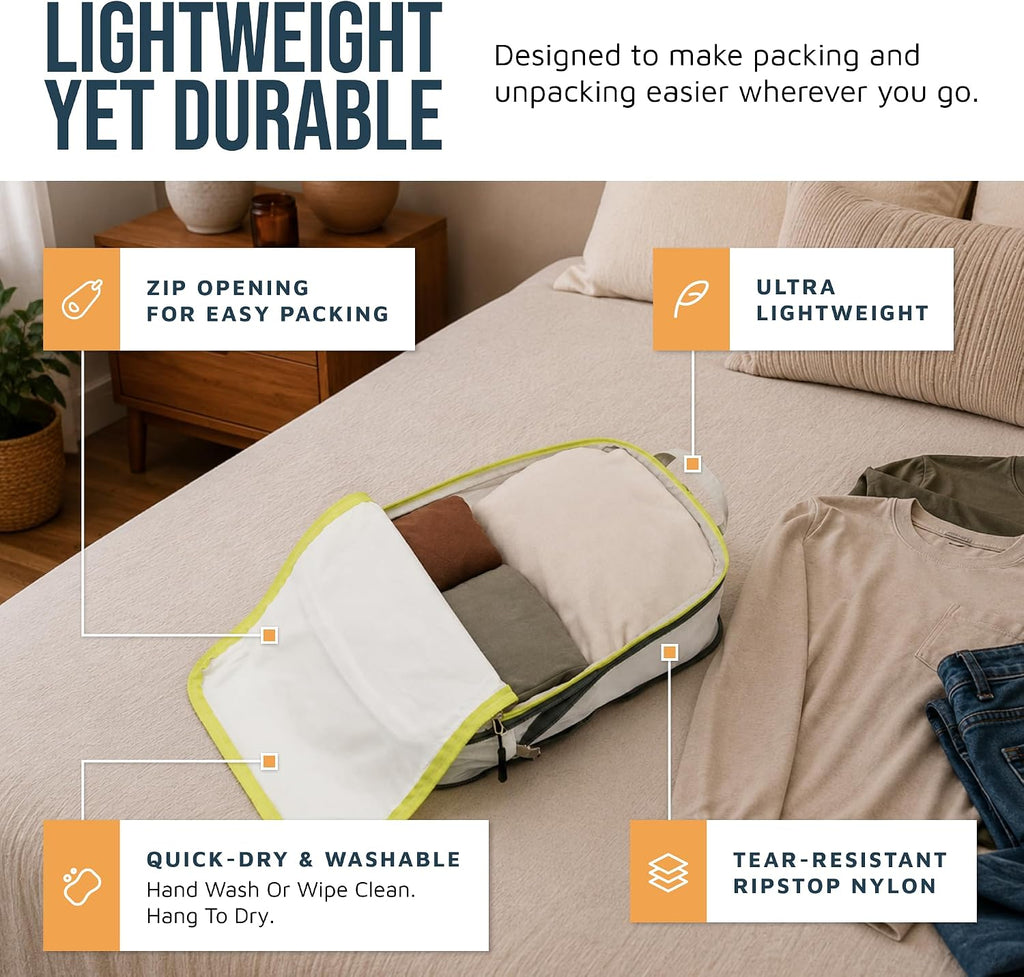 Large Compression Packing Cubes 7-Piece Set for Travel