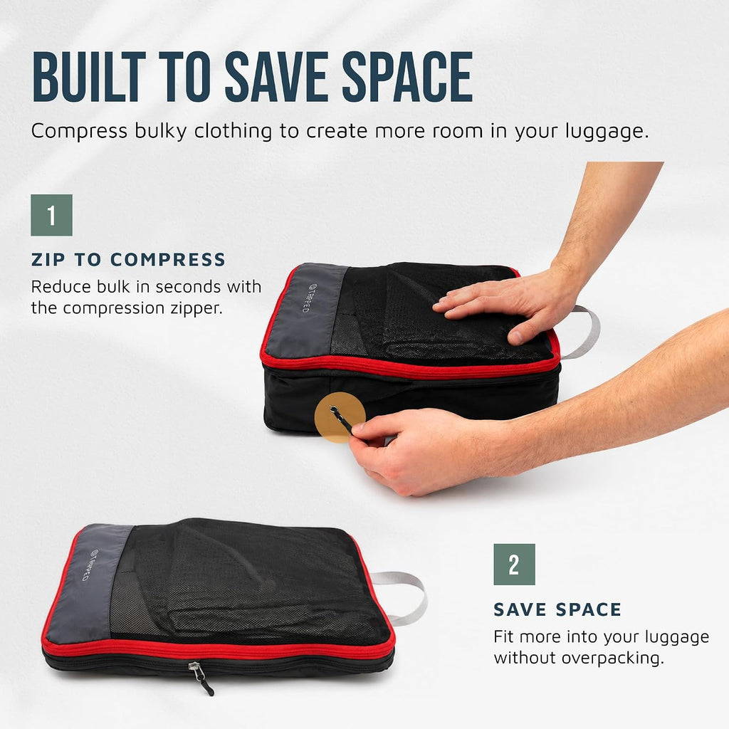 Large Compression Packing Cubes 7-Piece Set for Travel