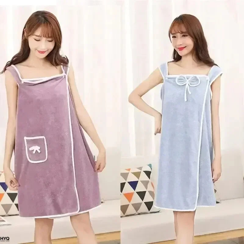 Womens Bath Towels Girls Wearable 90*130Cm Fast Drying Bathing Beach Spa Bathrobes Wash Clothing, Shower Bath and Gym Towel