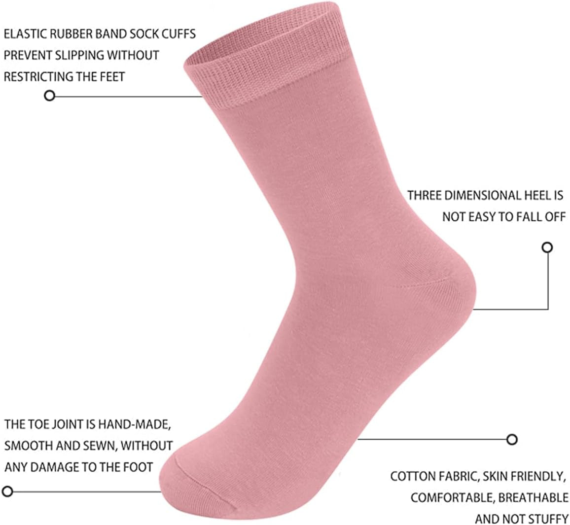 10 Pairs Womens Socks Cotton Crew Colorful Boot Socks for Women Ladies Girls