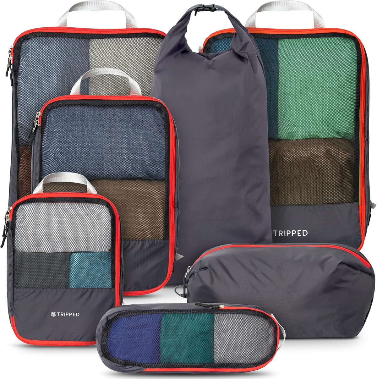 Large Compression Packing Cubes 7-Piece Set for Travel